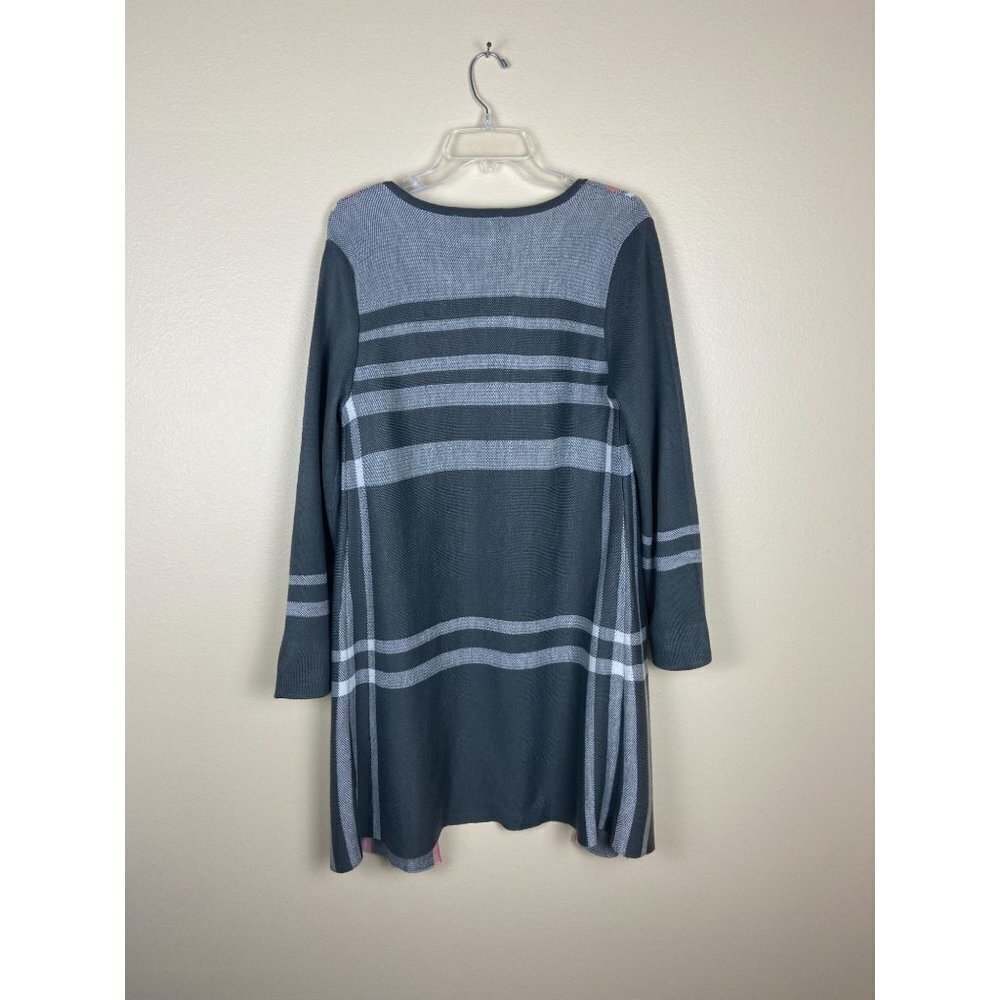 ✨2/$20✨‎ Carolyn Taylor Gray Multi Color Open Front Long Cardigan - Picture 4 of 15